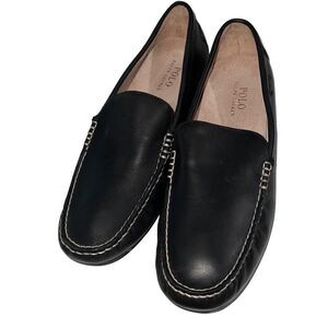 New Polo Ralph Lauren Men's Redden Drivers Black Leather Slip On Shoes Men’s 12